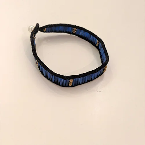 دستبند بافت ملیله آبی