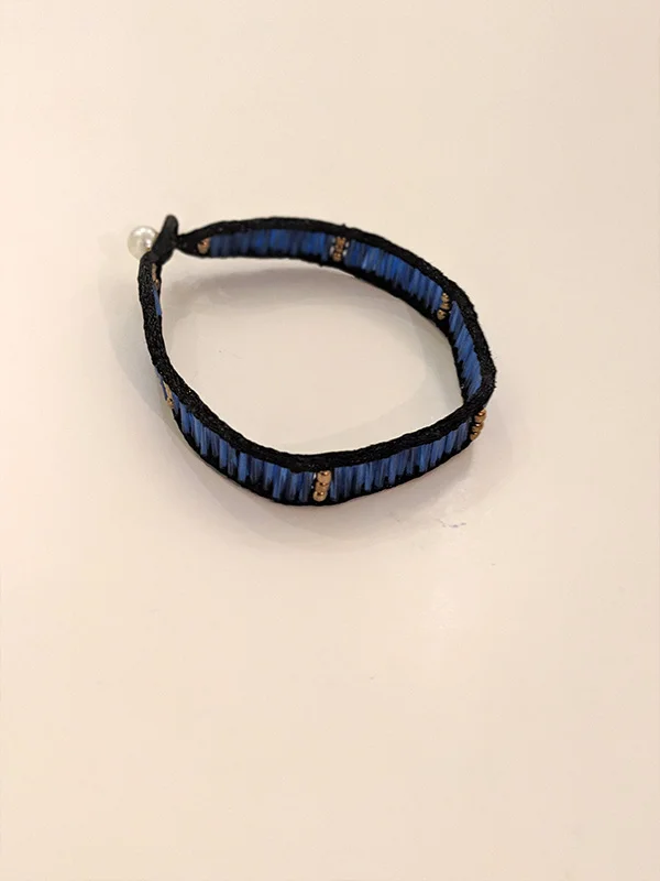 دستبند بافت ملیله آبی