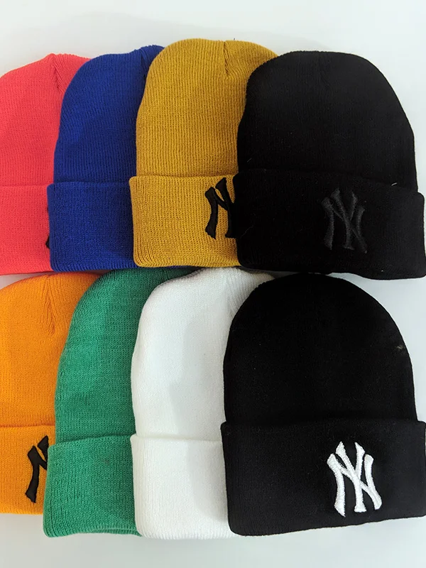 کلاه بافت رنگی طرح NY